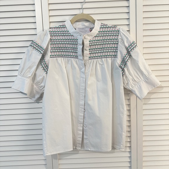 The Shirt by Rochelle Behrens Tops - The Shirt.  White with embroidery.  Worn twice, excellent condition.  Size M.